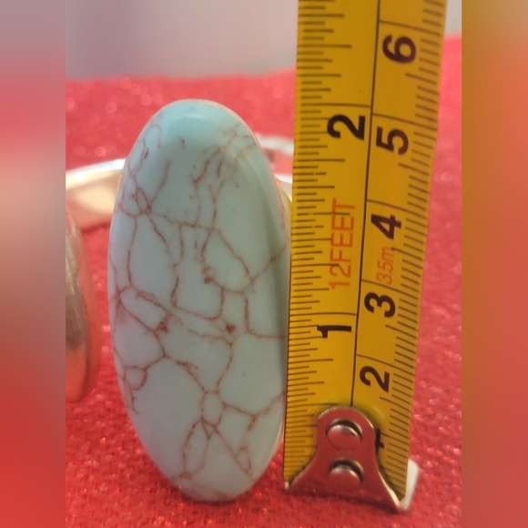 Robert Lee Morris (RLM) Hinged Bangle Soho Turquoise Silver Plate Bracelet - Picture 11 of 13